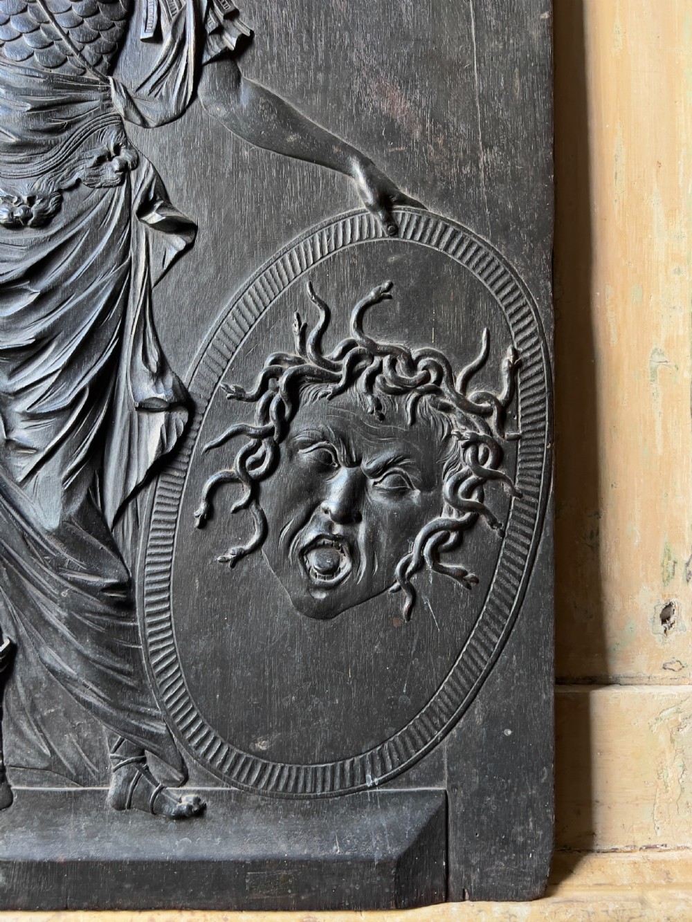A rare Louis XIV oak chimney board, c.1700 View IV