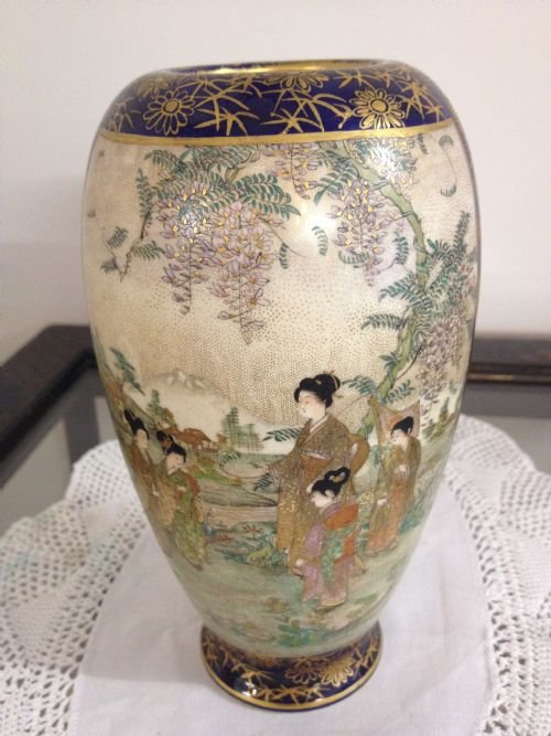 Japanese Satsuma Cylindrical Vase View III