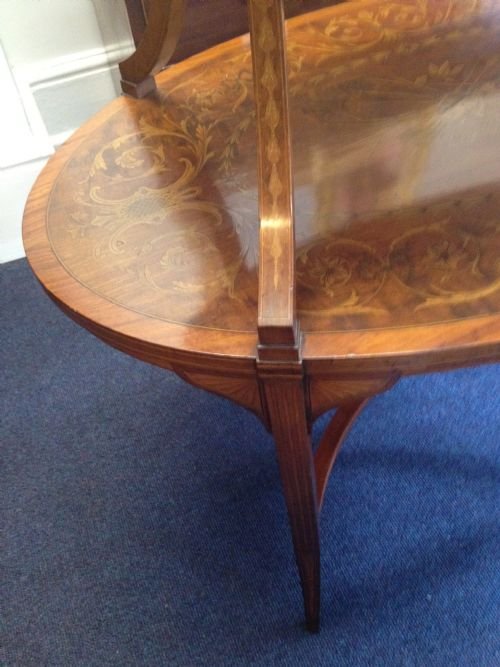 Sheraton Revival Mahogany Inlaid Etagere View V
