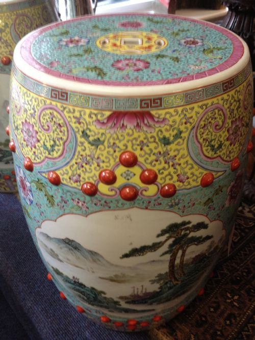Pair Of Chinese Barrell Garden Seats View IV