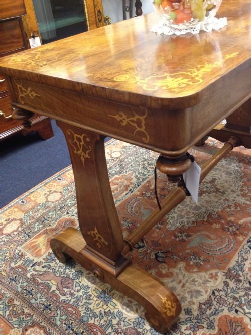 Victorian Walnut Inlaid Centre Table View IV