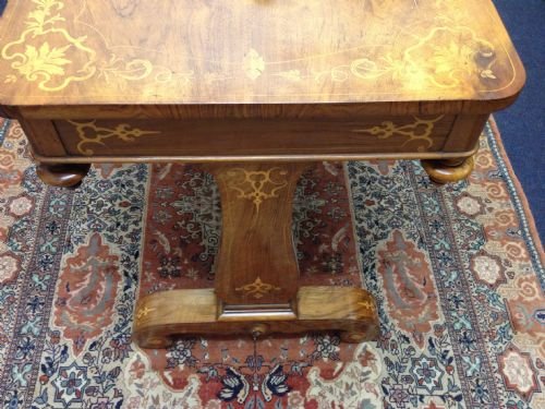 Victorian Walnut Inlaid Centre Table View V