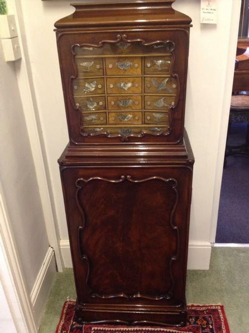 Victorian Mahogany And Rosewood Collectors Cabinet Inlaid With Mother Of Pearl View III