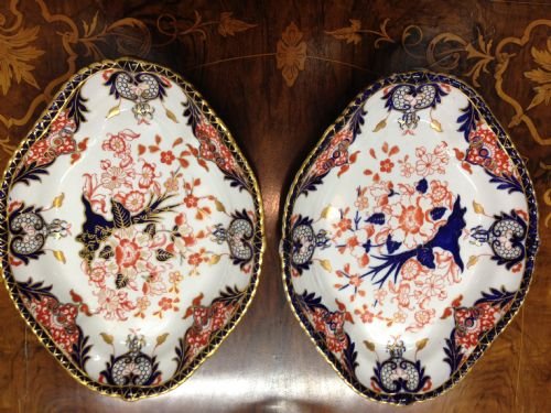 Two Royal Crown Derby Oval Kings Pattern Dishes 253