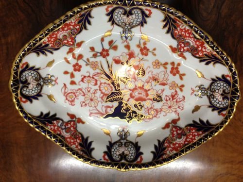 Two Royal Crown Derby Oval Kings Pattern Dishes 253 View II
