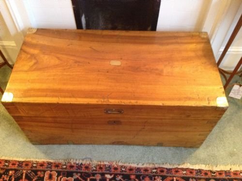 Victorian Brass Bound Camphorwood Campaign Trunk
