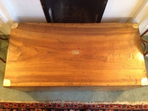 Victorian Brass Bound Camphorwood Campaign Trunk View II