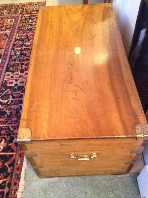 Victorian Brass Bound Camphorwood Campaign Trunk View IV