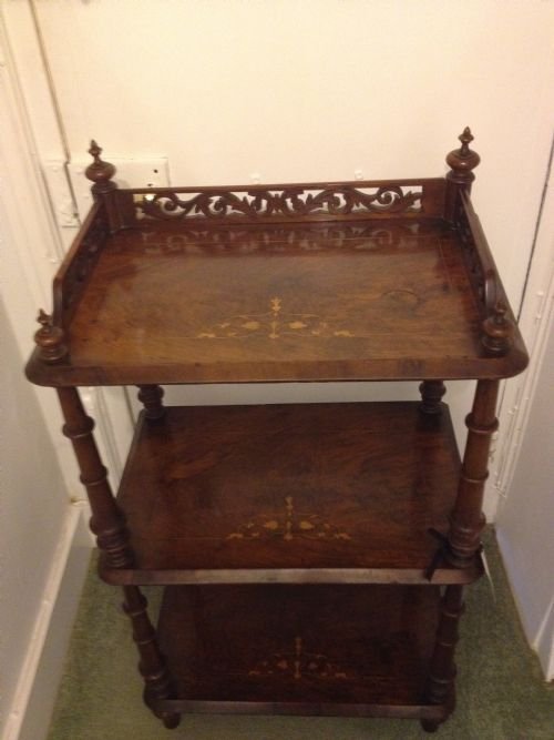 Victorian Walnut Inlaid Whatnot