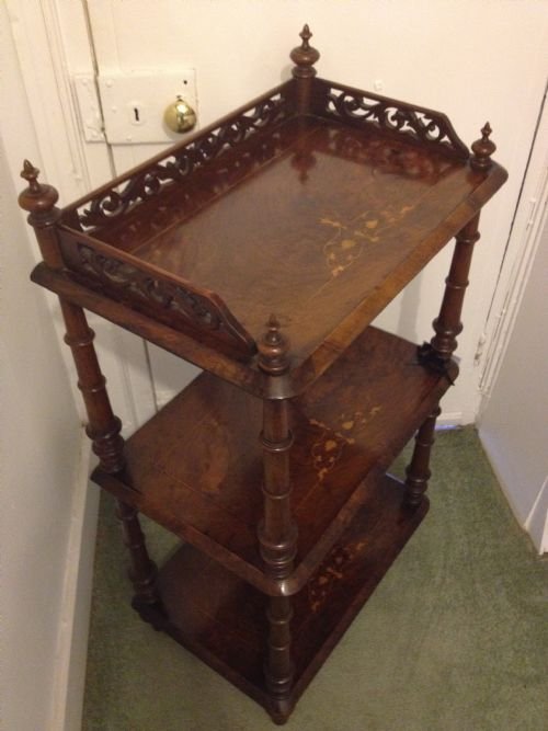 Victorian Walnut Inlaid whatnot View III