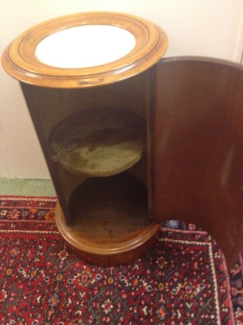 fig 1. Victorian Cylindrical Pot Cupboard Inset Marble Top