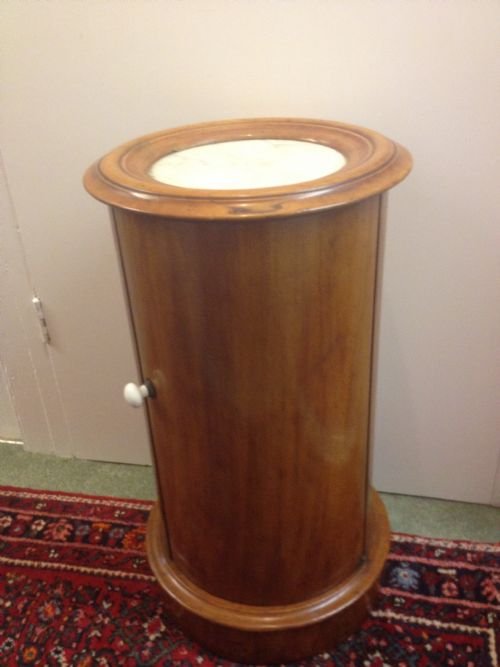 Victorian Cylindrical Pot Cupboard Inset Marble Top View III