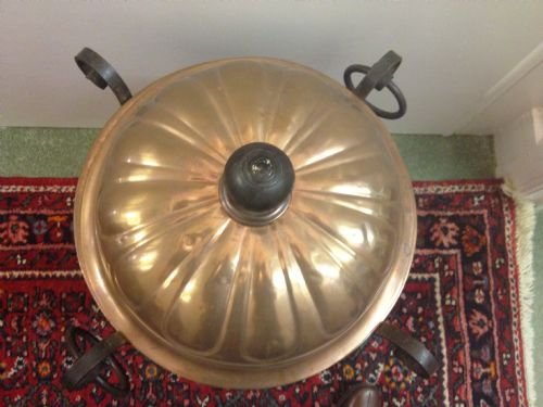 Victorian Art Nouveau Style Copper Log Bin View II