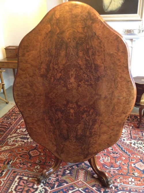 fig 2. Victorian Figured Walnut Tilt Top Dining Table
