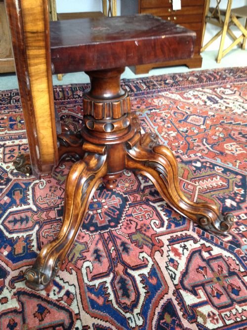 Victorian Figured Walnut Tilt Top Dining Table View IV