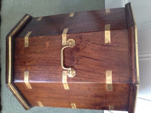 Oak Brass Bound Log Box coffee table View IV