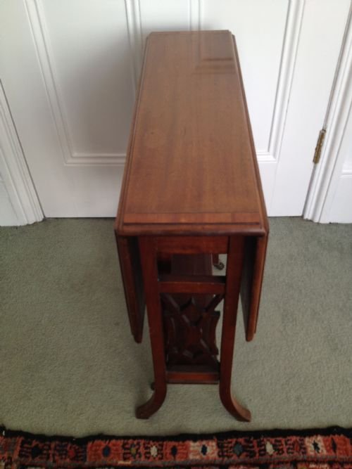 Edwardian Crossbanded Shaped Mahogany Sutherland table. View V