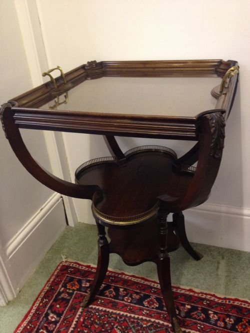 Edwardian Mahogany Butlers Tray Table View V