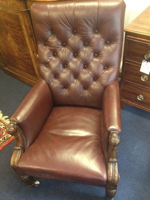 Fabulous Regency Gentlemans Mahogany Library Chair