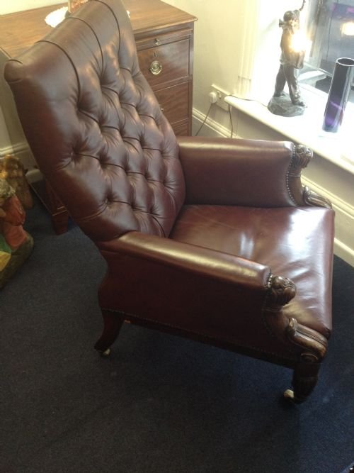 Fabulous Regency Gentlemans Mahogany Library Chair View III