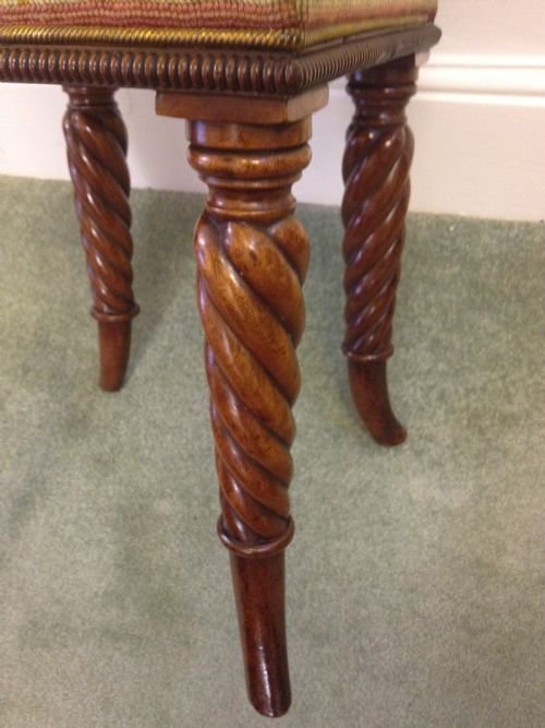 Regency Mahogany Spiral Leg Stool View II
