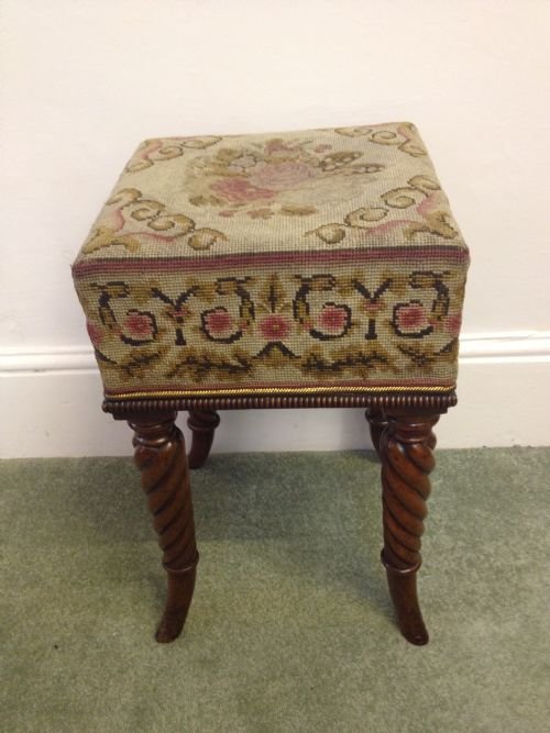 Regency Mahogany Spiral Leg Stool View IV