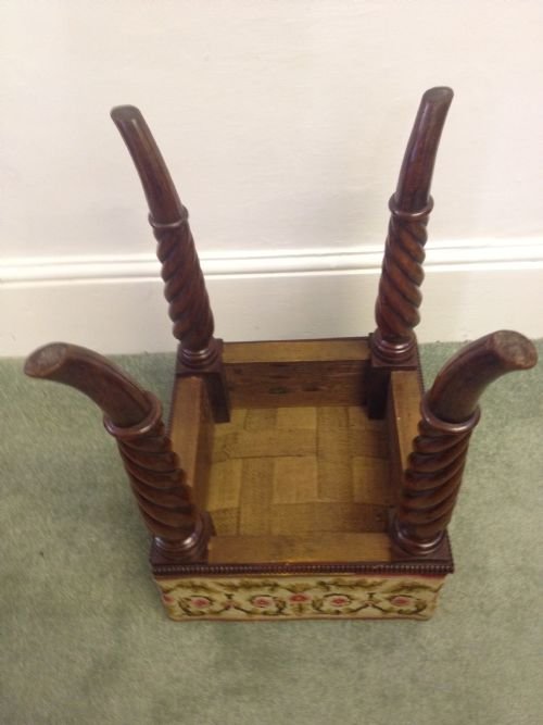Regency Mahogany Spiral Leg Stool View V