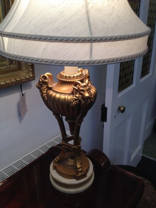 Quality Gilded / Marble Victorian Table Lamp