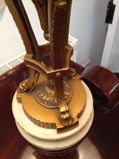 Quality Gilded / Marble Victorian Table Lamp  View II