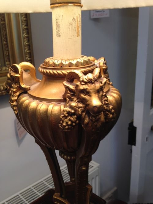 Quality Gilded / Marble Victorian Table Lamp  View III