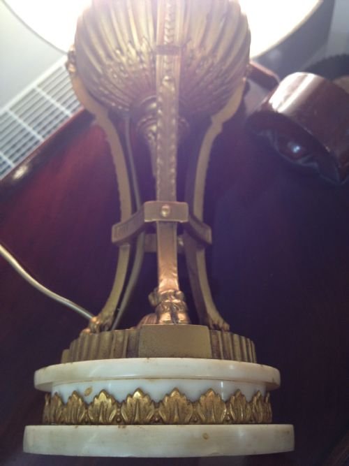 Quality Gilded / Marble Victorian Table Lamp  View IV