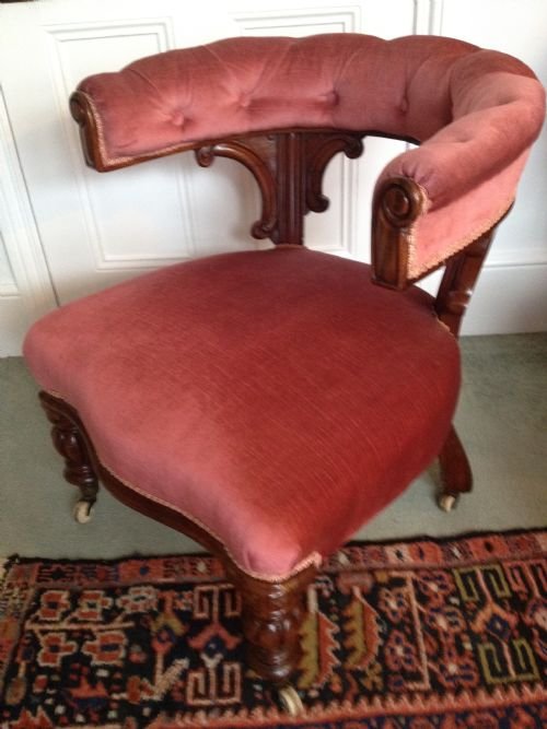 Victorian Mahogany Library Desk Chair View II