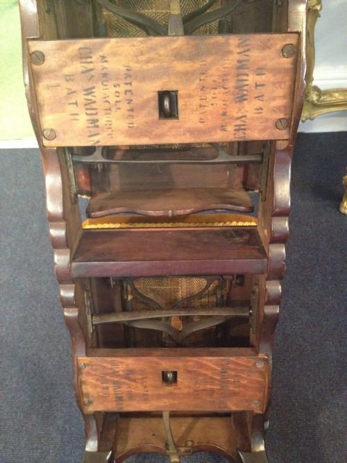 Unusual Victorian Walnut Rise & Fall Duet Piano Stool. View V