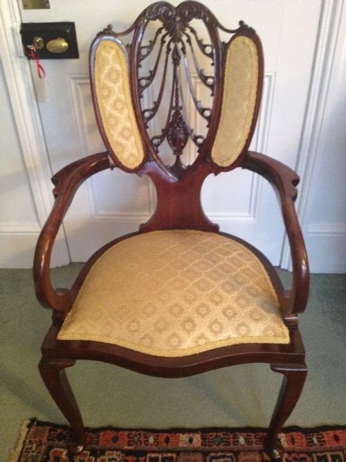 Top Quality Pair Of Victorian Mahogany Armchairs View II