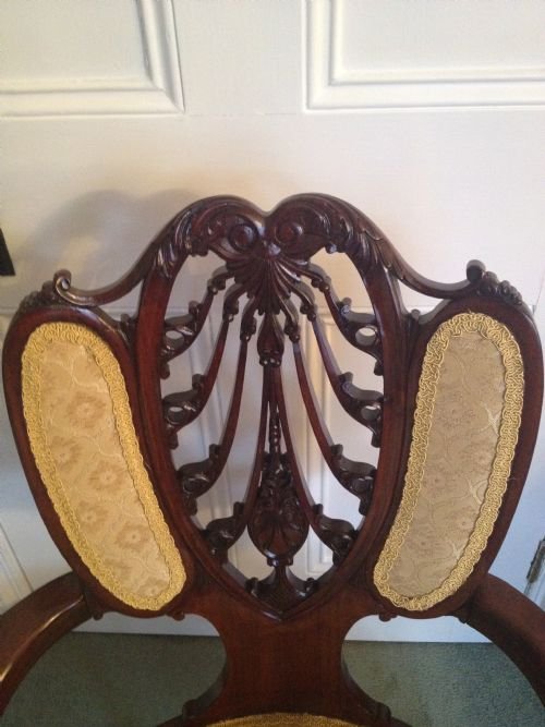 Top Quality Pair Of Victorian Mahogany Armchairs View III