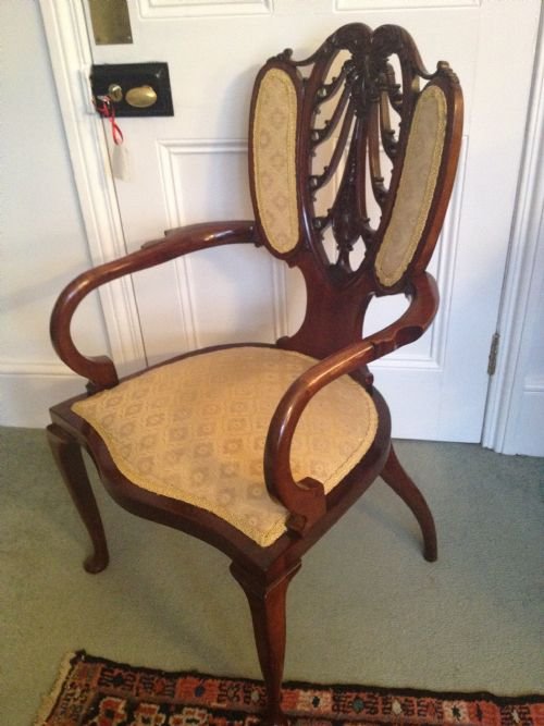 Top Quality Pair Of Victorian Mahogany Armchairs View V