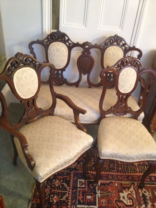 Fabulous 7 Piece Victorian Walnut Parlour Suite View IV