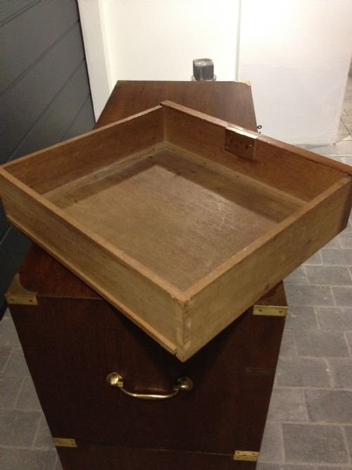 Heavy Victorian Teak Military Campaign Chest View III