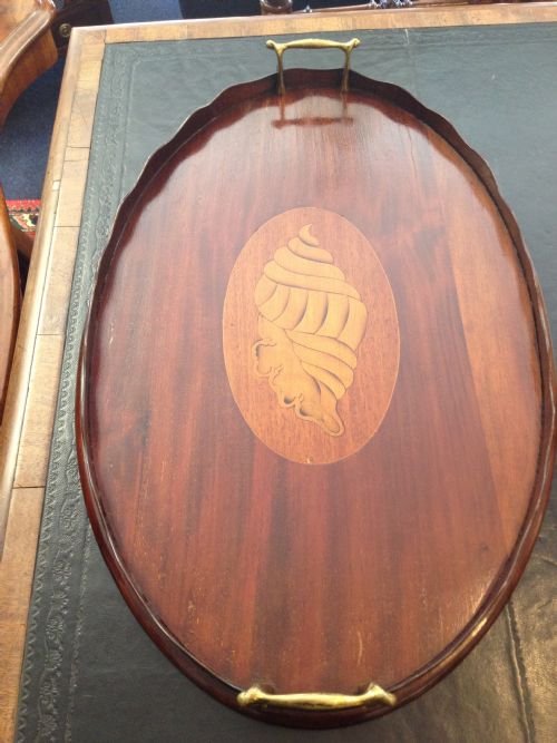 Edwardian Inlaid Mahogany Gallery Tray