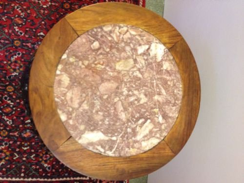 Chinese Rosewood Padouk Marble inset Stand View III