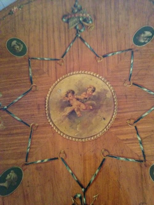 fig 1. Sheraton Revival Satinwood Painted Table