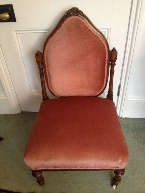 Victorian Walnut Bedroom or Nursing Chair