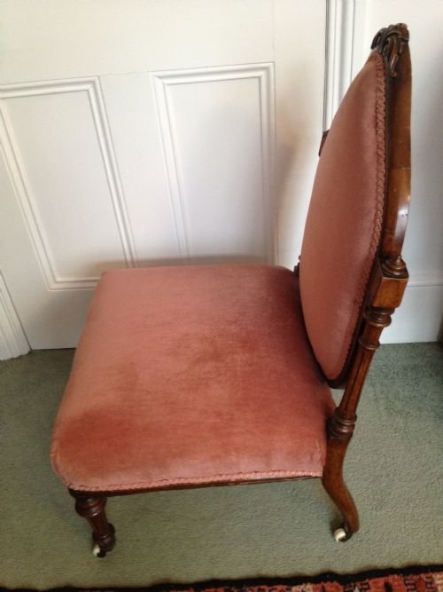 fig 1. Victorian Walnut Bedroom Or Nursing Chair