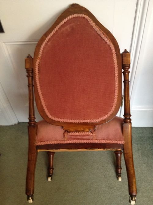 Victorian Walnut Bedroom Or Nursing Chair View IV