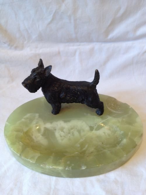 Bronze Scottie Dog Onyx Tray