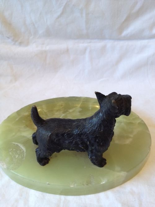 BRONZE SCOTTIE DOG ONYX TRAY View II
