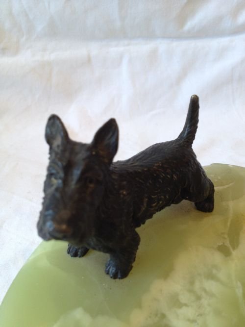 BRONZE SCOTTIE DOG ONYX TRAY View III