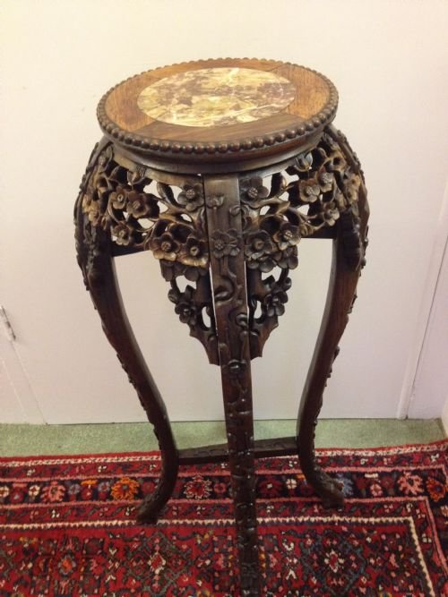 TALL CHINESE HARDWOOD PADOUK STAND View III