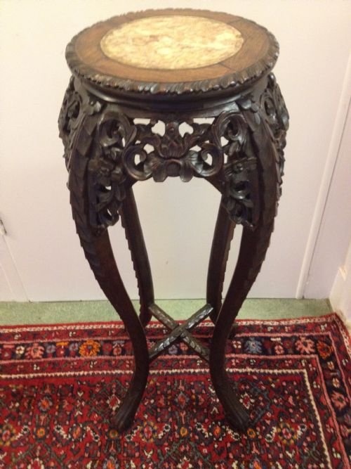 Tall Chinese Hardwood Padouk Stand