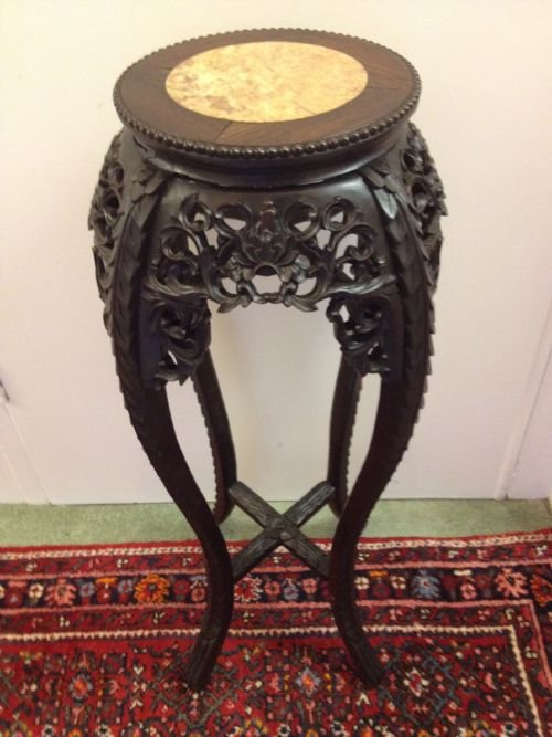 Tall Chinese Hardwood Padouk Stand
